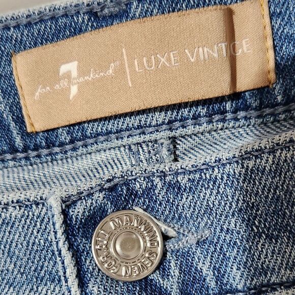 For all 7 mankind luxe vintage light blue flare jeans - Picture 3 of 5